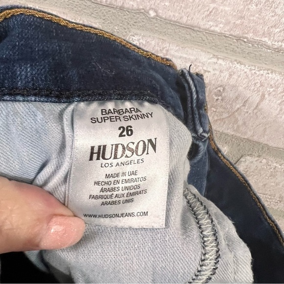 Hudson Barbara High Waist Crop Super Skinny Step Hem Jeans in Lost Wash Size 26 - Picture 10 of 12